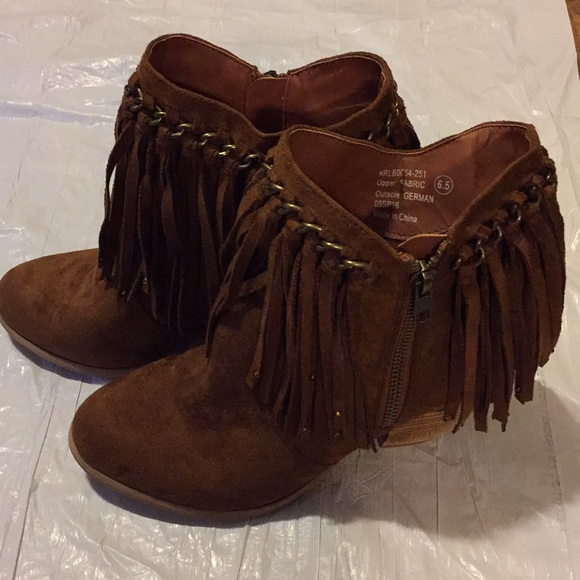 Not Rated Shoes - Not Rated fringe booties size 6.5